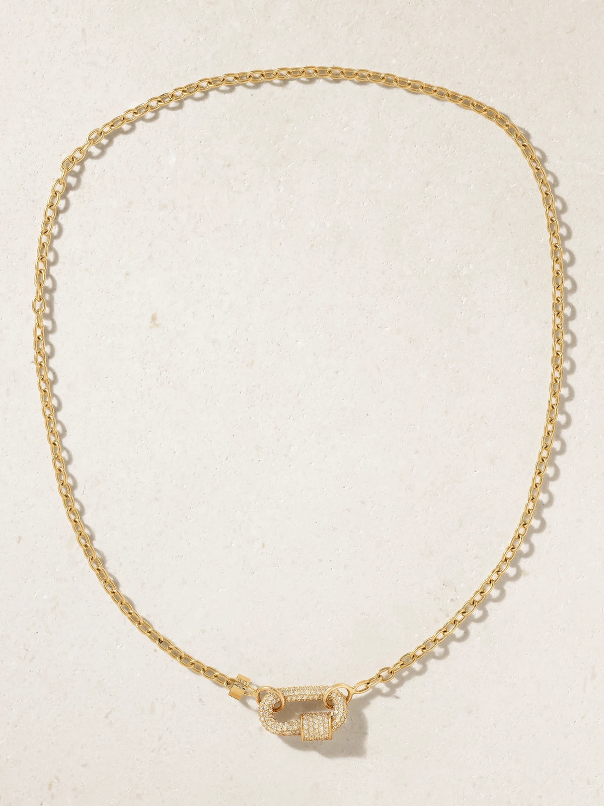 Allstone Chubby Babylock + Pulley Chain 14-karat Gold Diamond Necklace