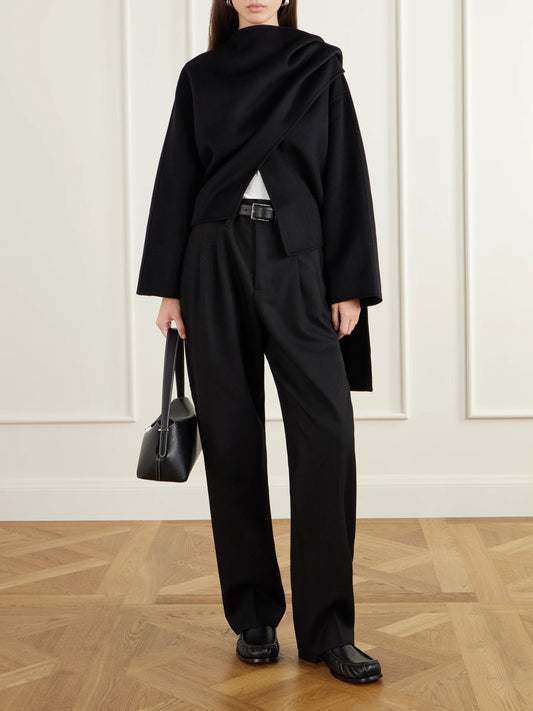 Image of Coats & Jackets. Product name - Halehurst Cape-effect Wool, Cashmere And Silk-blend Jacket in Black colour by brand - Arch4