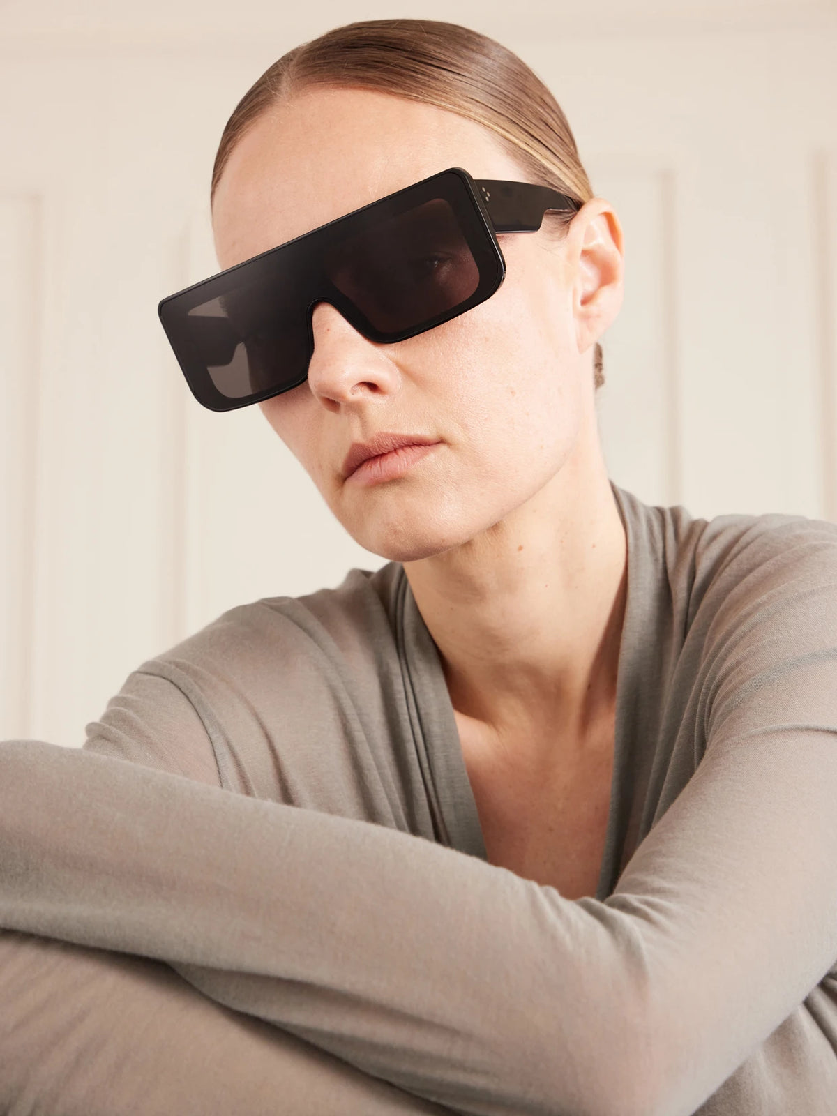 Image of Sunglasses. Product name - Documenta Square-frame Sunglasses in Black colour by brand - Rick Owens
