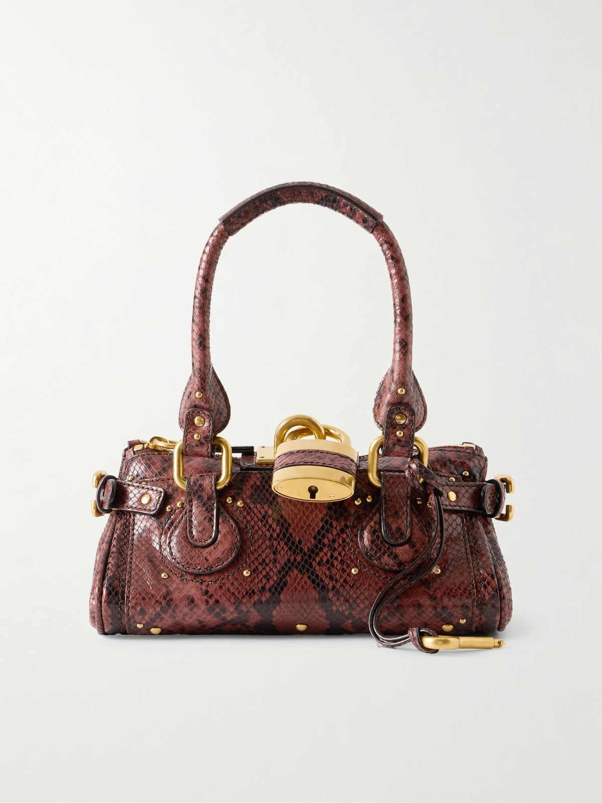 Paddington Python-effect Locket-detail Shoulder Bag