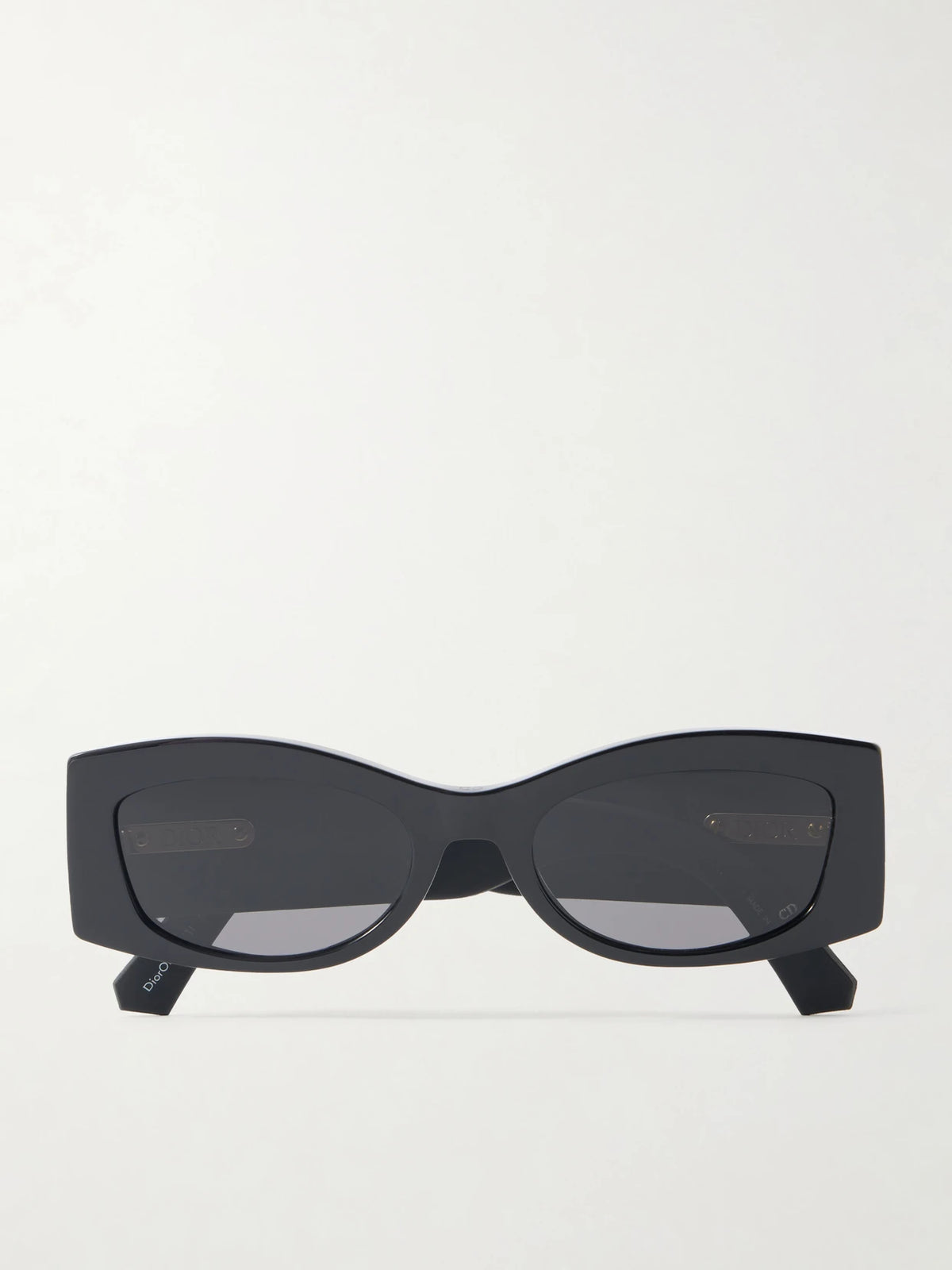 Diorombre S1i Rectangular-frame Leather-trimmed Acetate Sunglasses