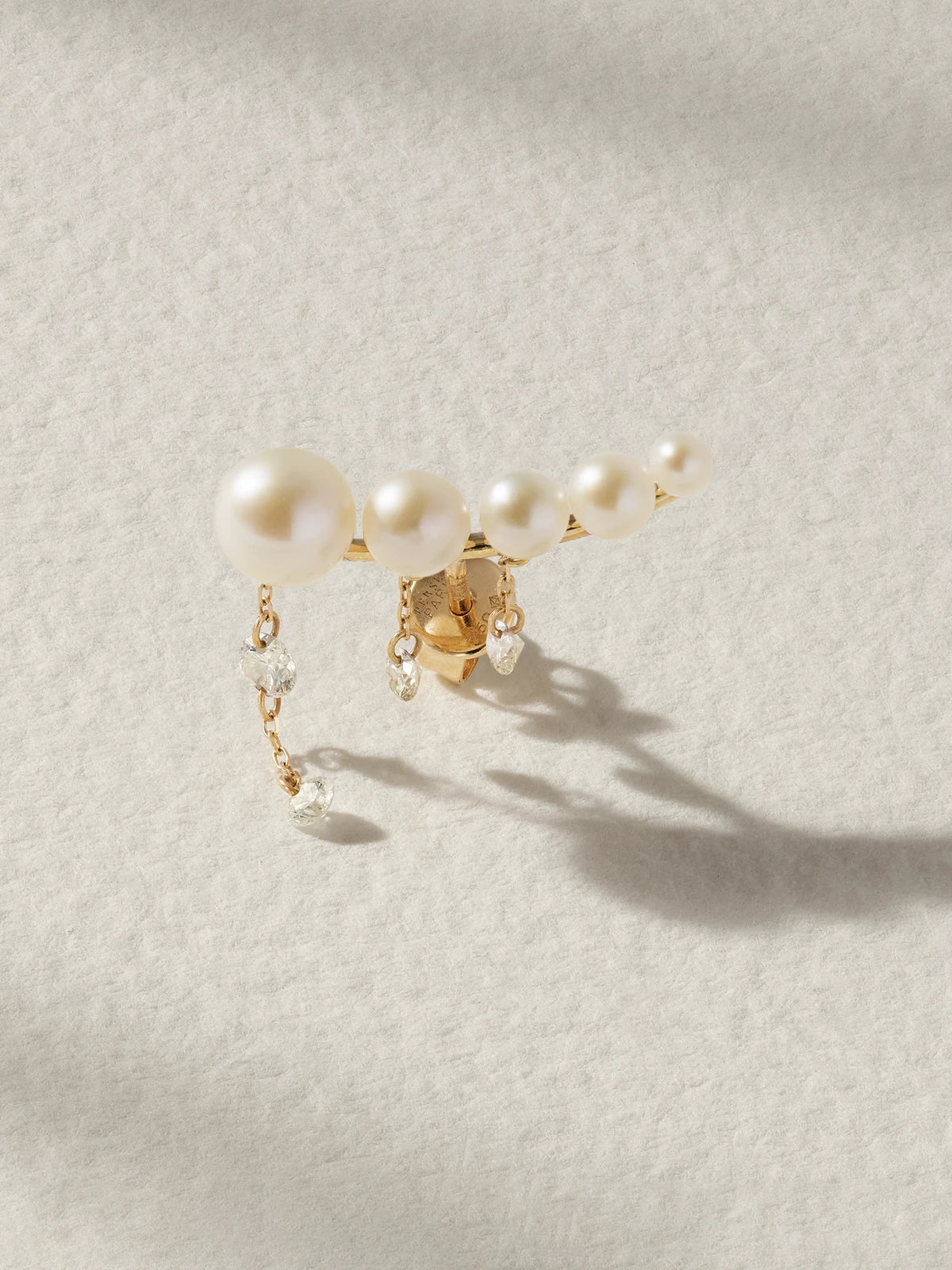 Aphrodite 18-karat Gold Pearl And Diamond Single Earring