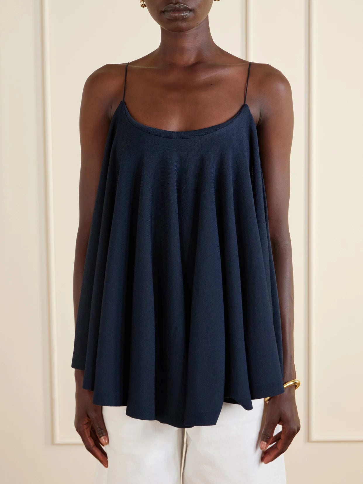 Le Haut Voile Open-back Jersey Top