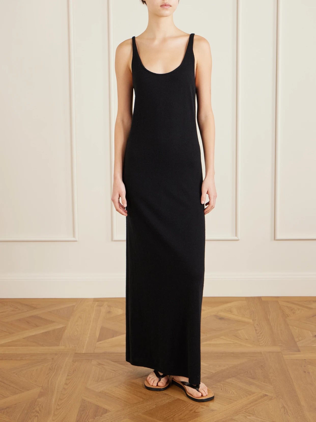 Image of Dresses. Product name - Nareen Cashmere Maxi Dress in Black colour by brand - The Row