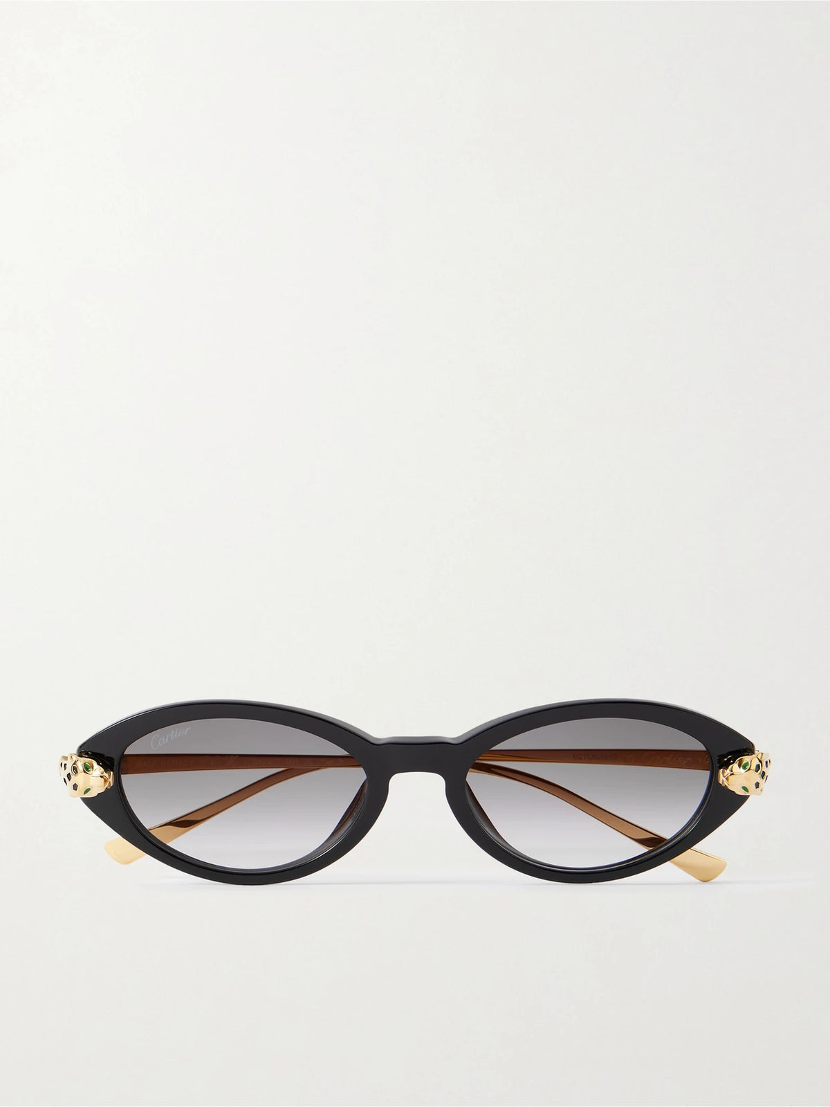 Eyewear Panthère De Cartier Oval-frame Acetate And Gold-tone Sunglasses