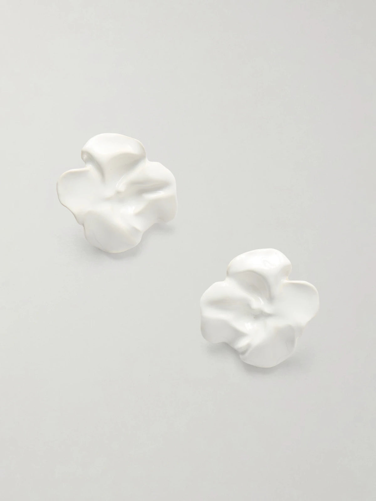 Flower Silver-plated And Enamel Earrings