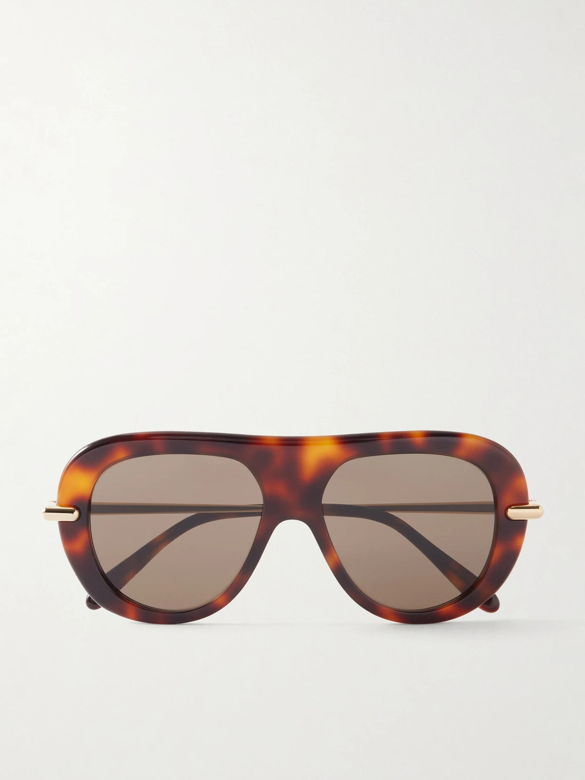 Slim Aviator-style Tortoiseshell Acetate Sunglasses