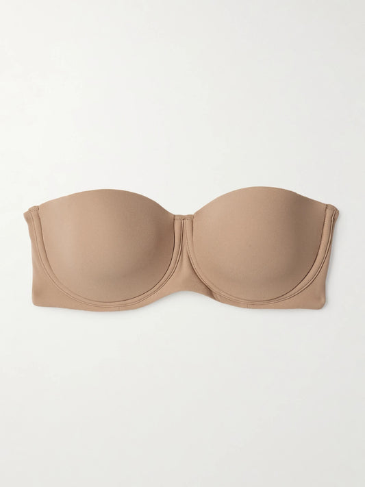 Image of Lingerie. Product name - Fits Everybody Strapless Bra - Clay in Neutral colour by brand - SKIMS