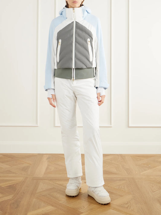 Image of Coats & Jackets. Product name - Sara Color-block Quilted Padded Shell Ski Jacket in Green colour by brand - BOGNER