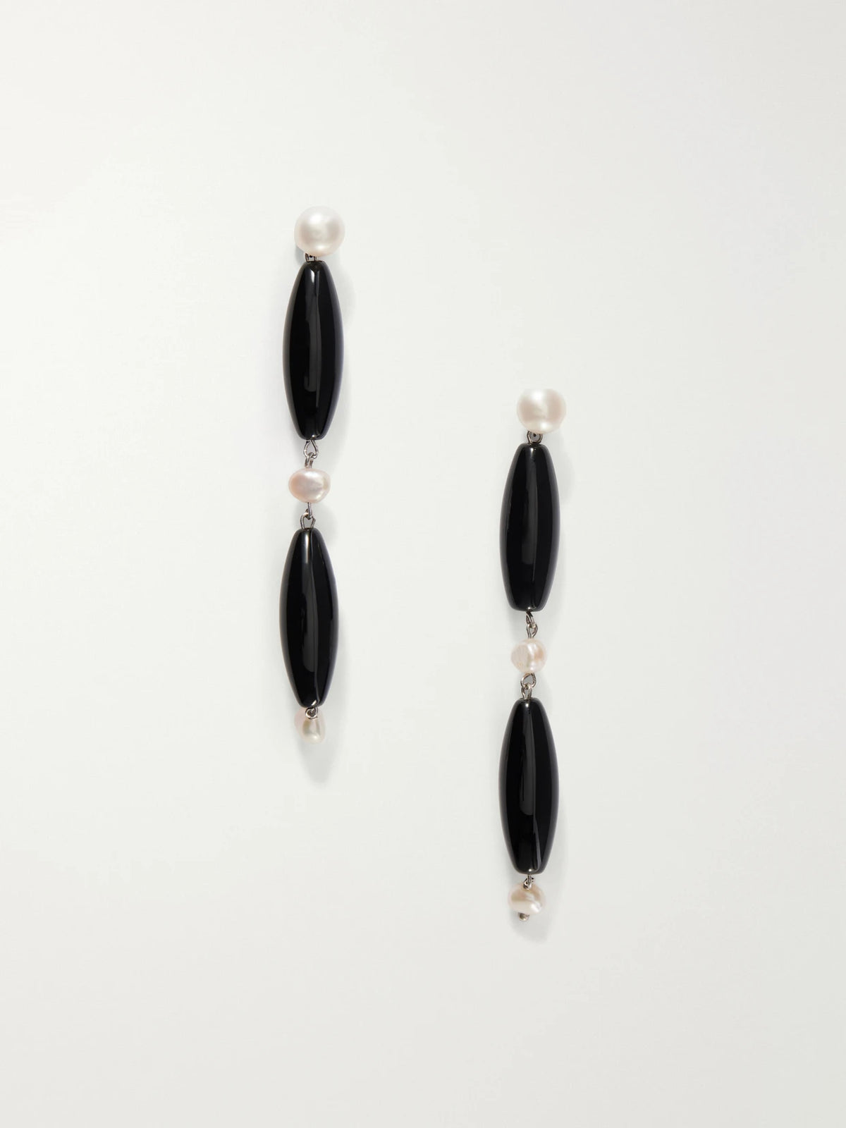 Le Sundial Nives Onyx, Mother-of-pearl Sterling Silver Earrings