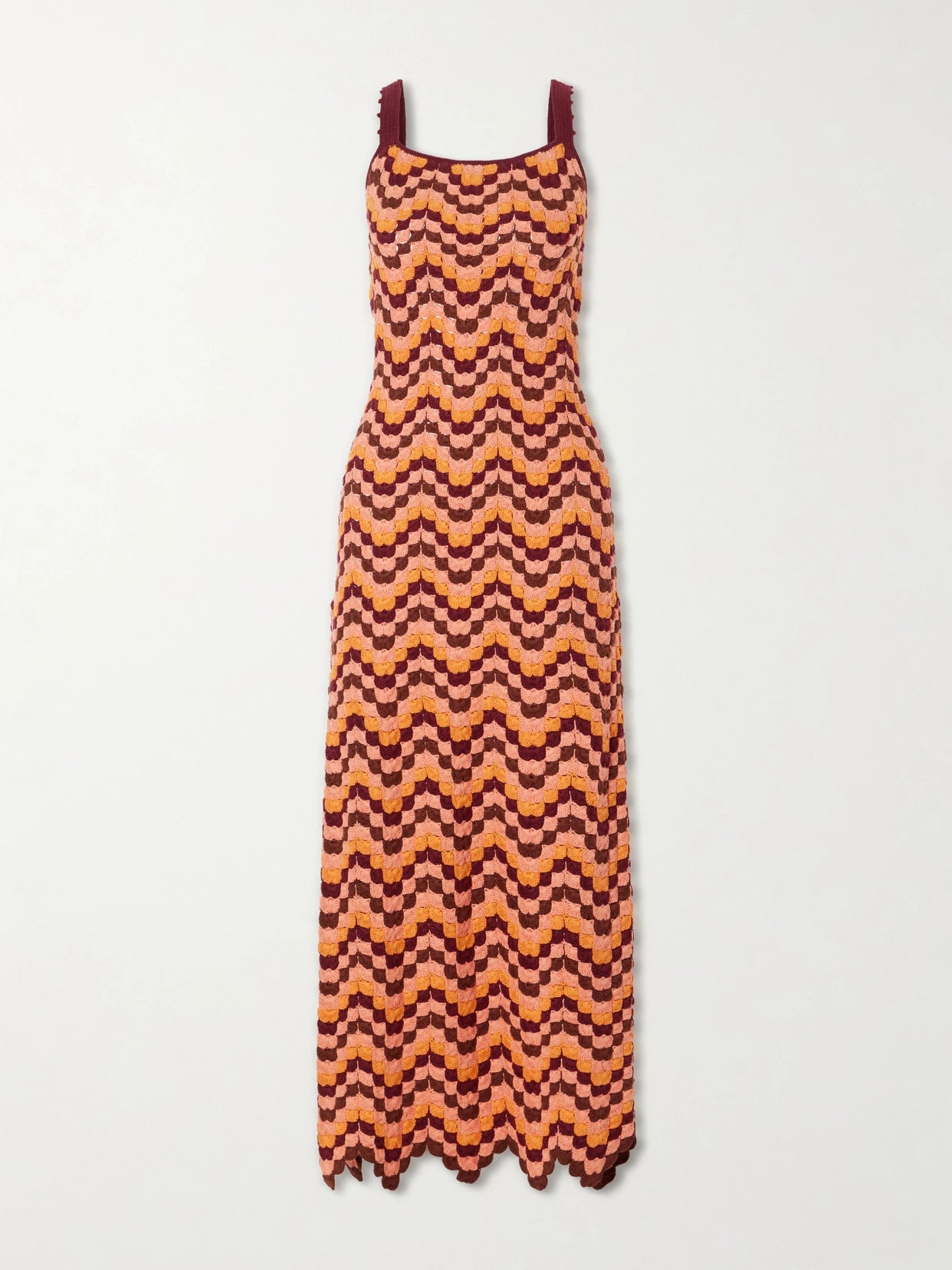 Marea Striped Crocheted Cotton Maxi Dress