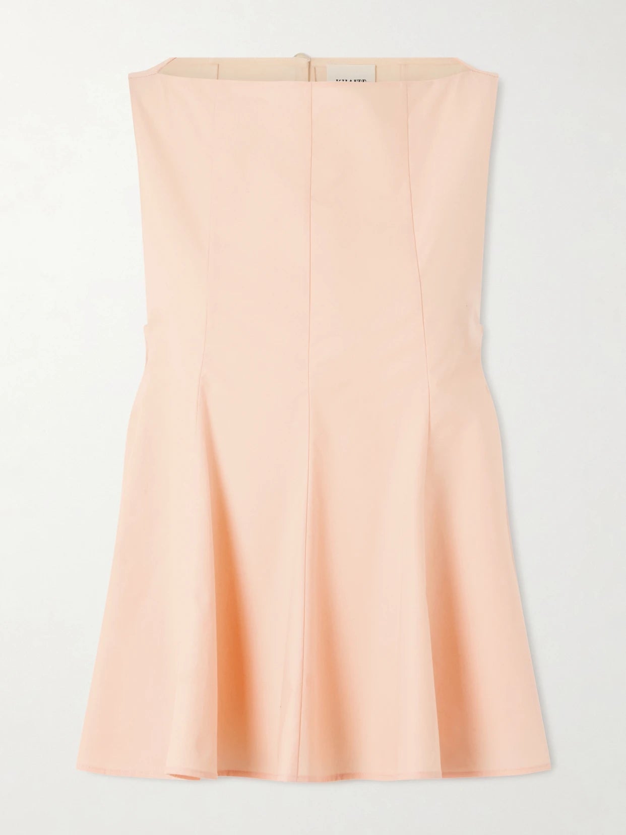Image of Blouses. Product name - Marita Paneled Cotton-poplin Blouse in Peach colour by brand - KHAITE