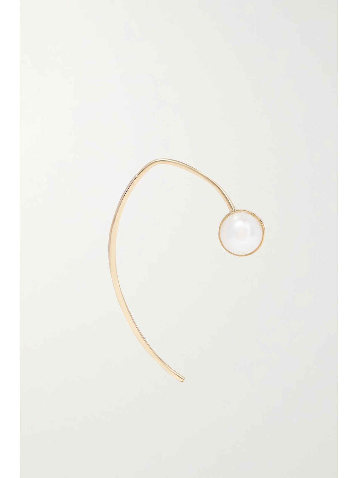 Wishbone 14-karat Recycled Gold Pearl Earrings