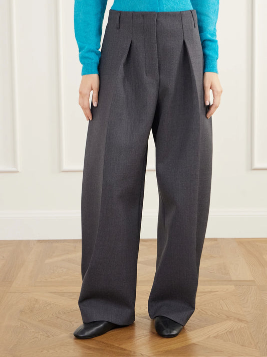 Jacquemus Le Pantalon Ovalo Pleated Stretch-crepe Barrel-leg Pants