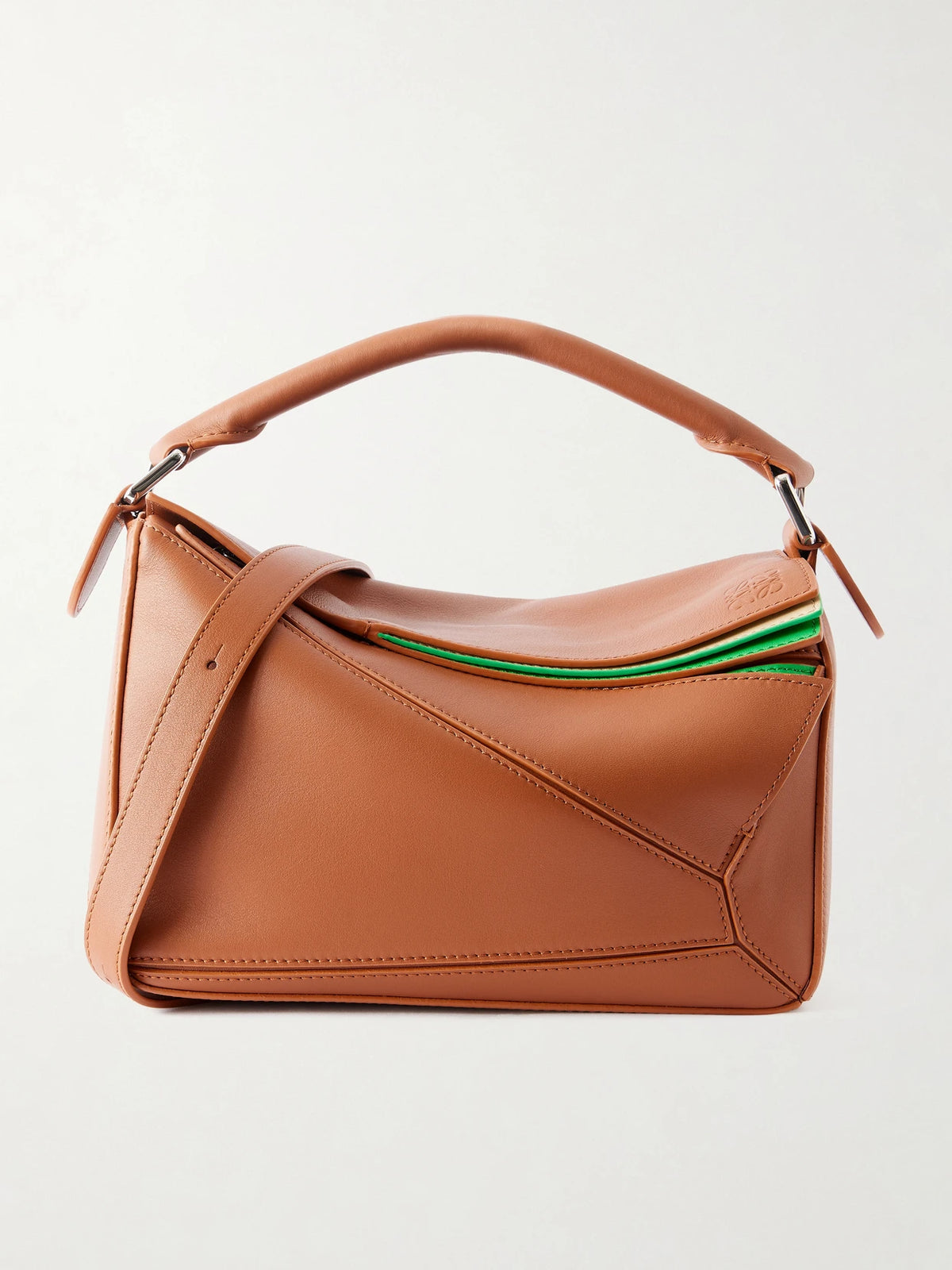 Puzzle Layers Small Leather Shoulder Bag