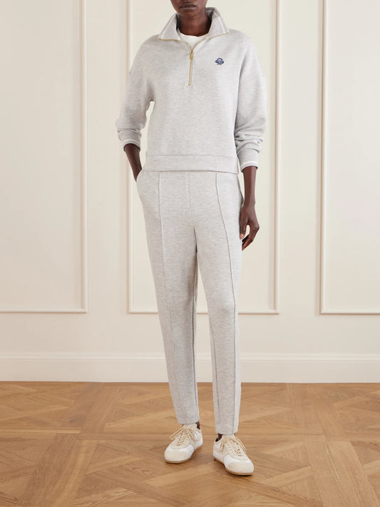 Image of Sleepwear & Loungewear. Product name - Bertie Stretch-jersey Half-zip Sweatshirt in Gray colour by brand - Varley
