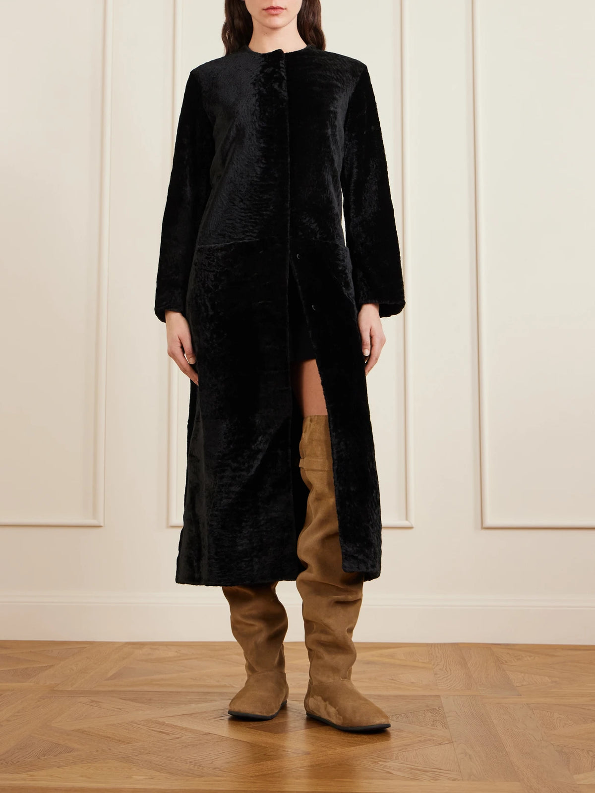 Image of Boots. Product name - Santiago Leather Knee Boots in Bronze colour by brand - CHRISTEN