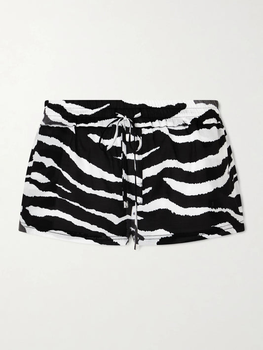 Zebra-print Cotton-voile Shorts
