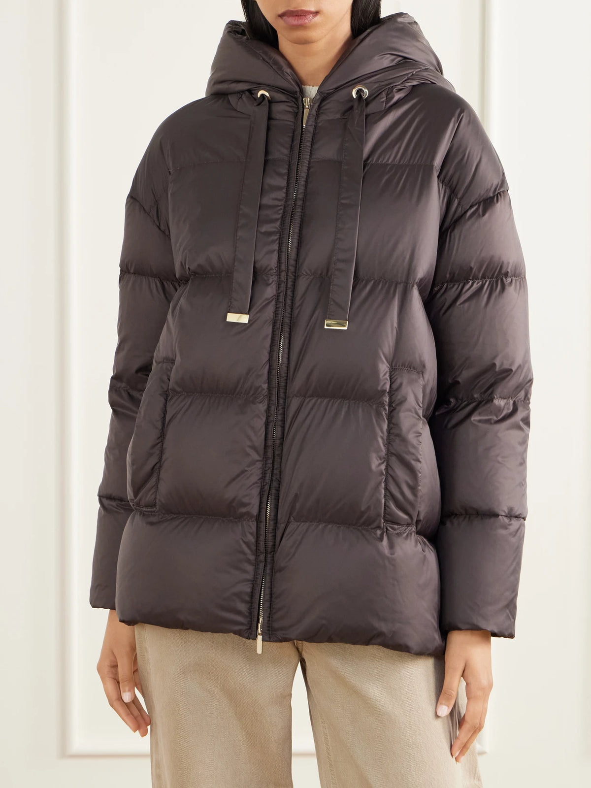 Max Mara Nerine Hooded Quilted Shell Down Jacket