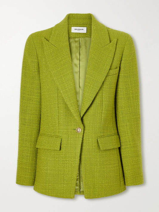 Balmain Bouclé-tweed Wool-blend Jacket