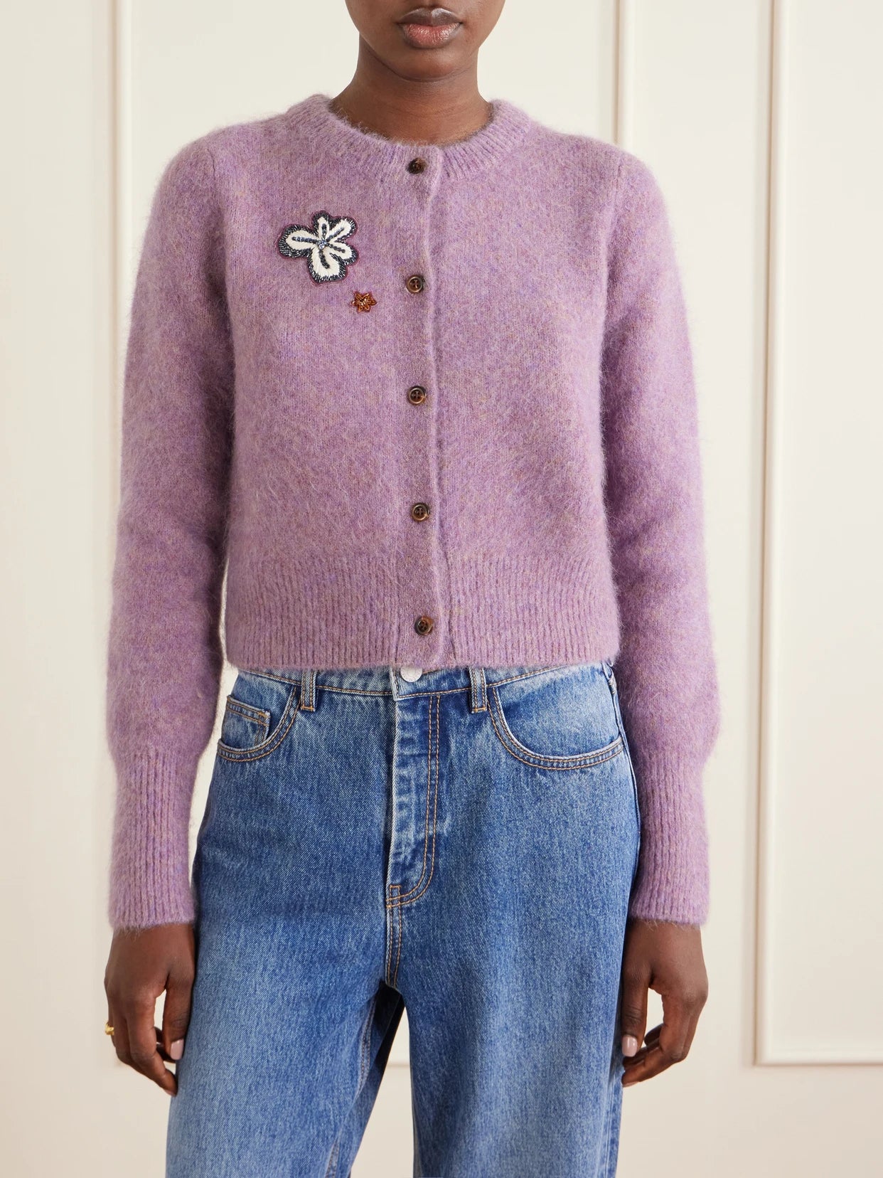 Reggie Sequin-embellished Mohair, Alpaca And Wool-blend Cardigan