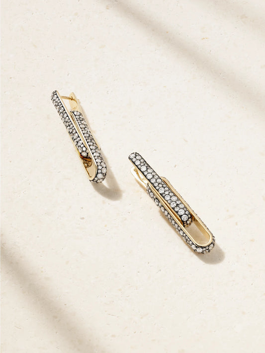 Stirrup 14-karat Gold Diamond Earrings