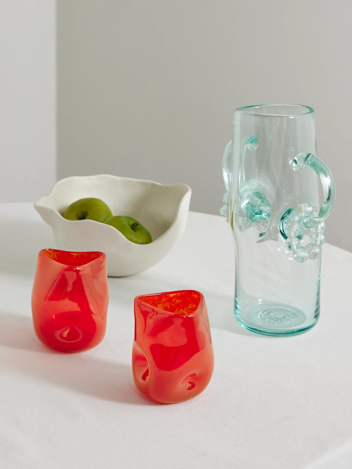 Image of Tableware. Product name - Set Of Two Recycled-glass Tumblers in Red colour by brand - Completedworks
