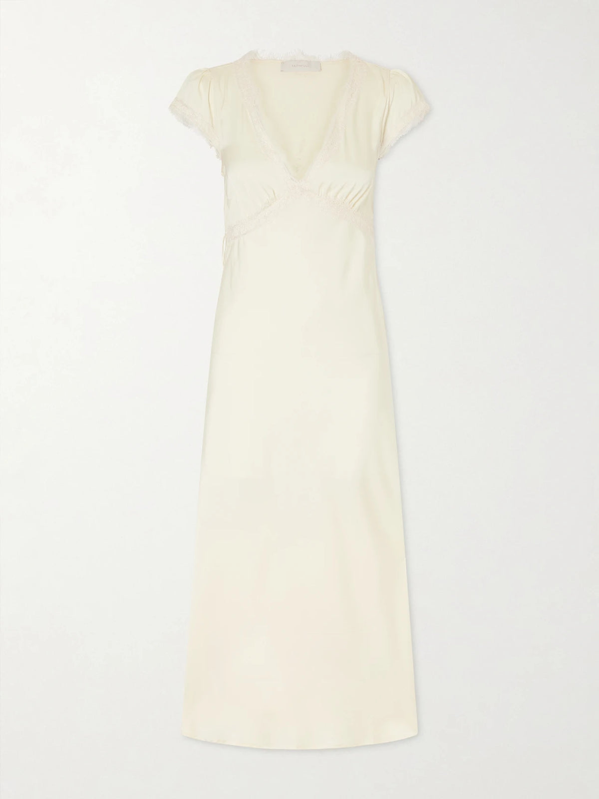 Faithfull Gala Lace-trimmed Recycled-satin Maxi Dress
