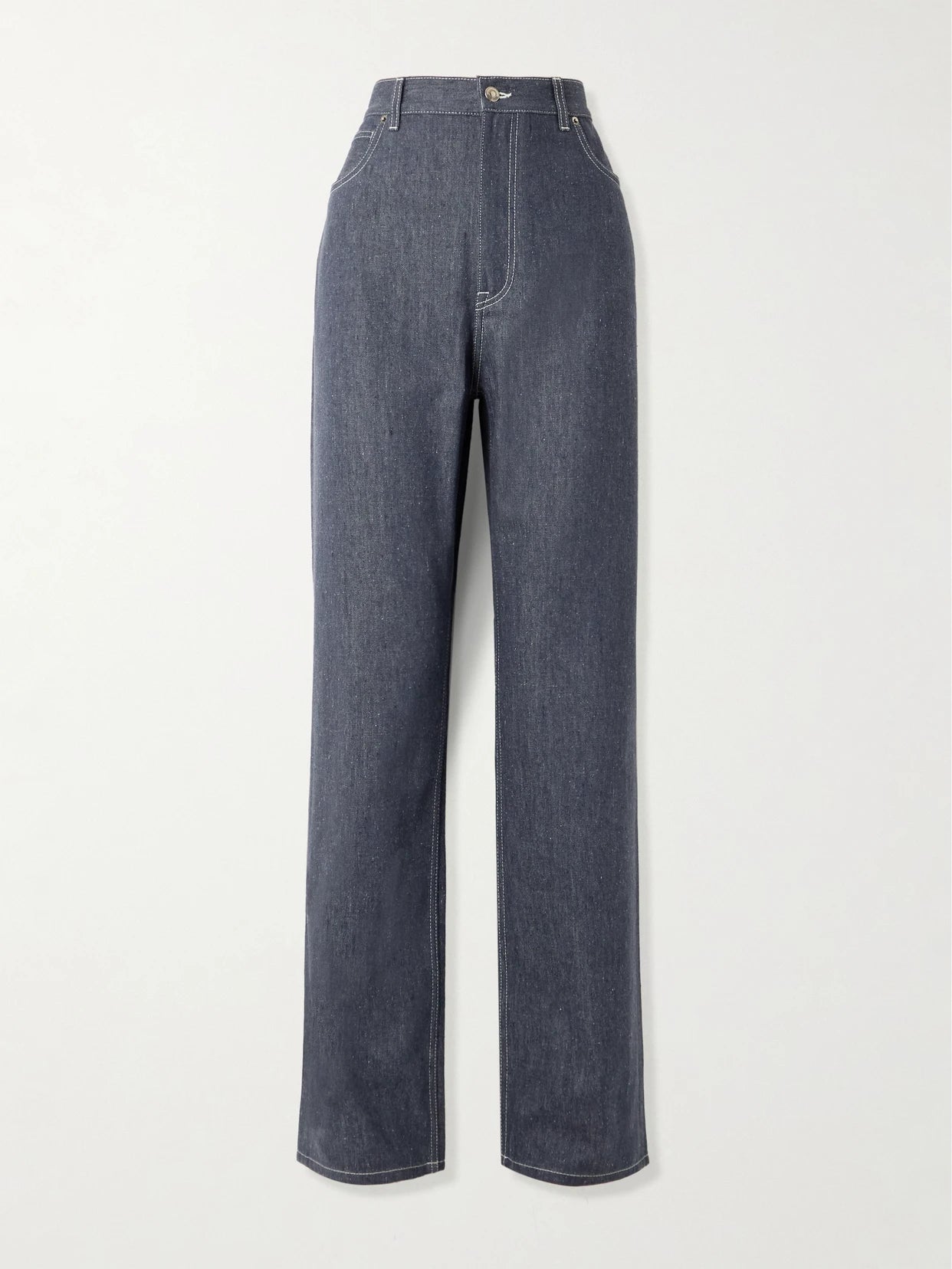 Image of Jeans. Product name - Tye Straight-leg Jeans in Mid denim colour by brand - Loro Piana