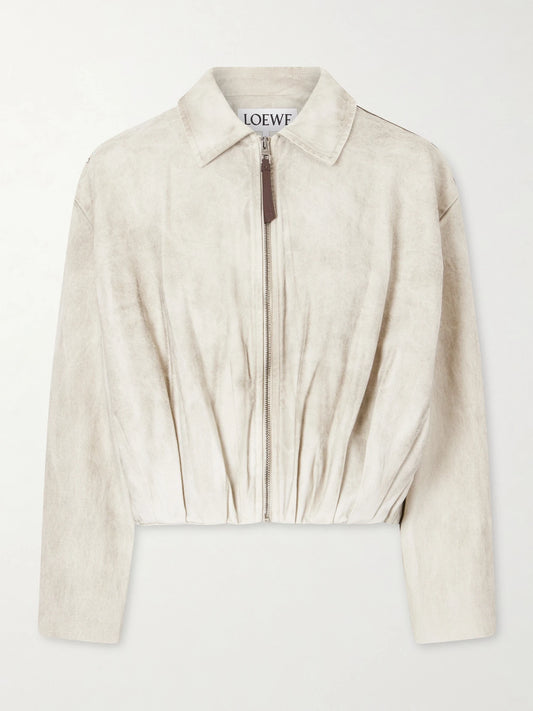 Image of Coats & Jackets. Product name - Cotton-twill Bomber Jacket in Gray colour by brand - LOEWE