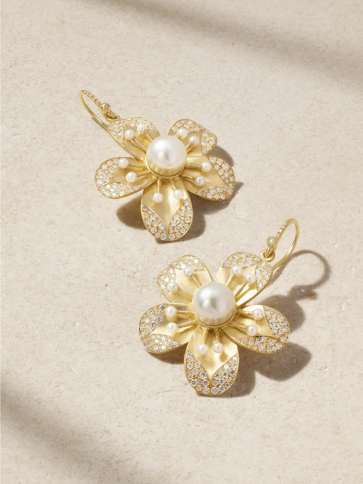 Blossom 18-karat Gold, Pearl And Diamond Earrings