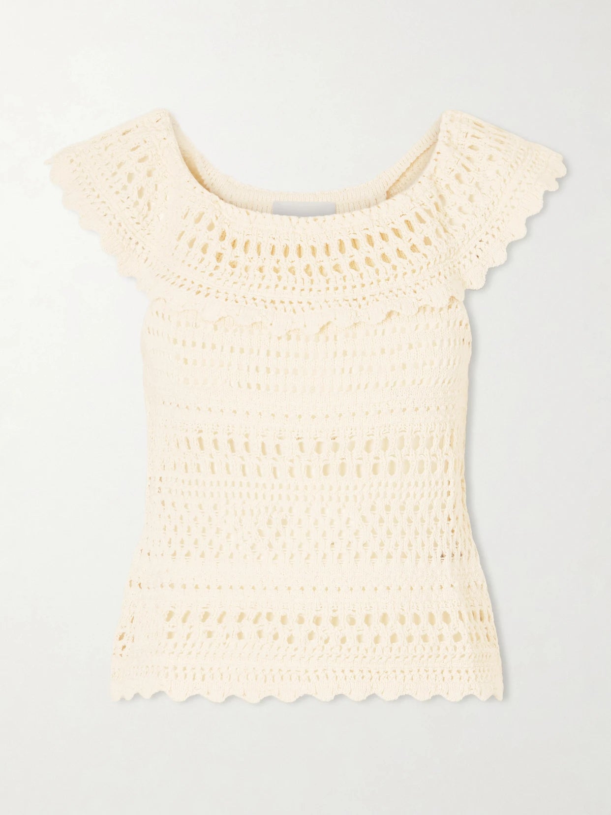 Zaelle Crocheted Cotton-blend Top