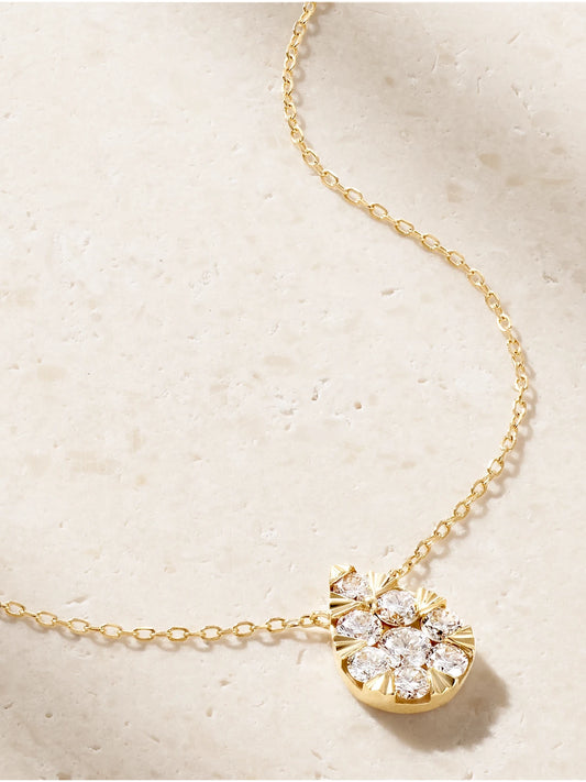Floating 18-karat Gold Diamond Necklace