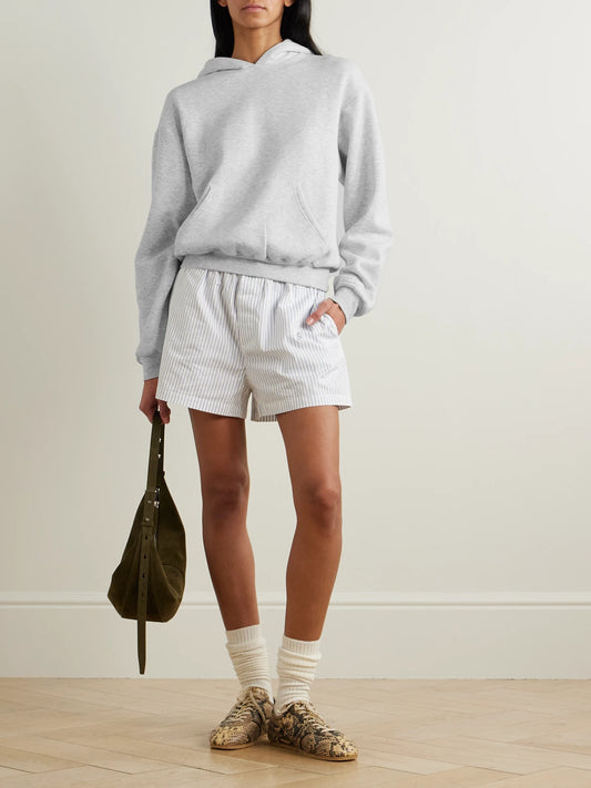 Image of Sleepwear & Loungewear. Product name - Classic Hoodie - Light Heather Grey in Light gray colour by brand - SKIMS
