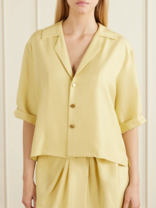 Abnus Cropped Silk Shirt