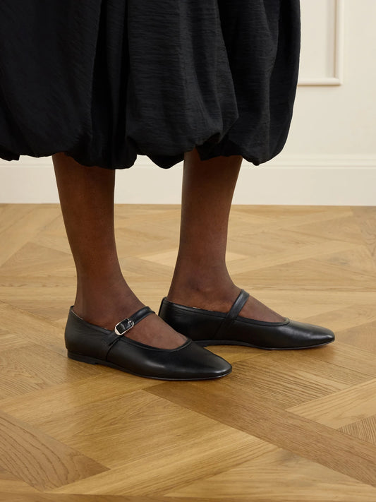 Leather Mary Jane Ballet Flats