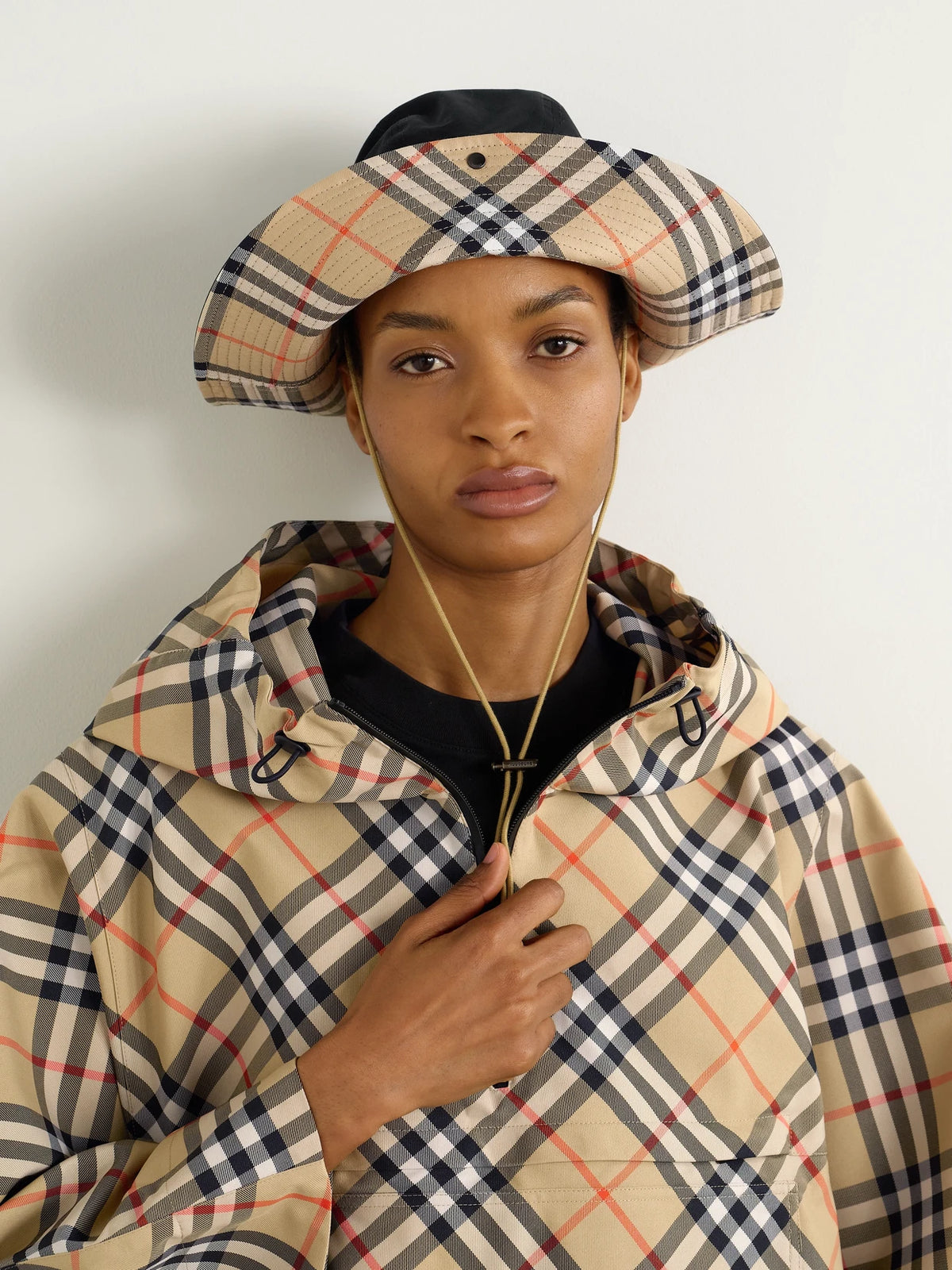 Image of Hats. Product name - Cotton-gabardine Bucket Hat in Black colour by brand - Burberry