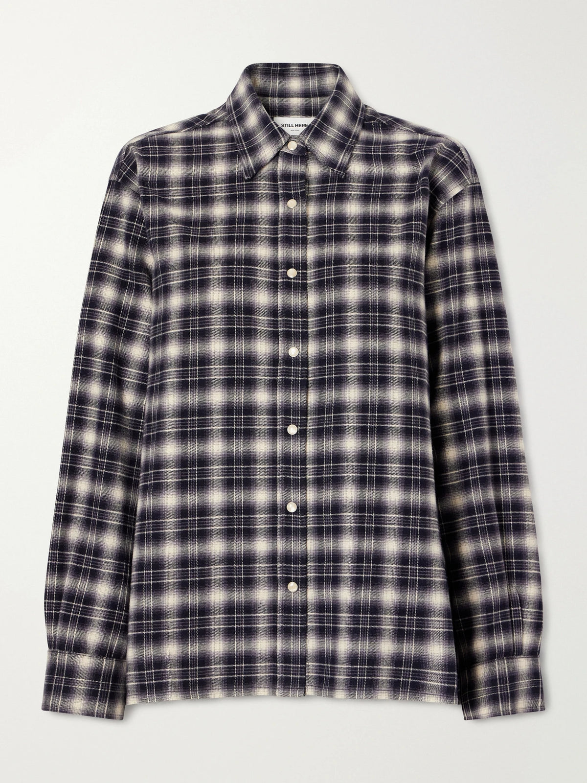 Still Here Noon Checked Cotton-blend Plaid Shirt