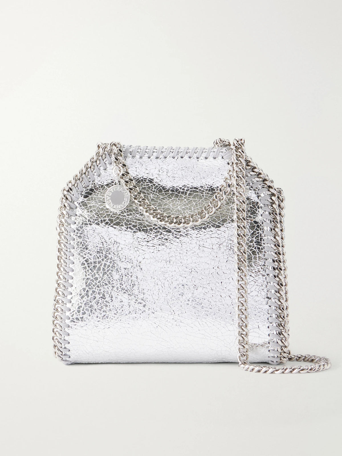 Falabella Tiny Crinkled Metallic Shoulder Bag
