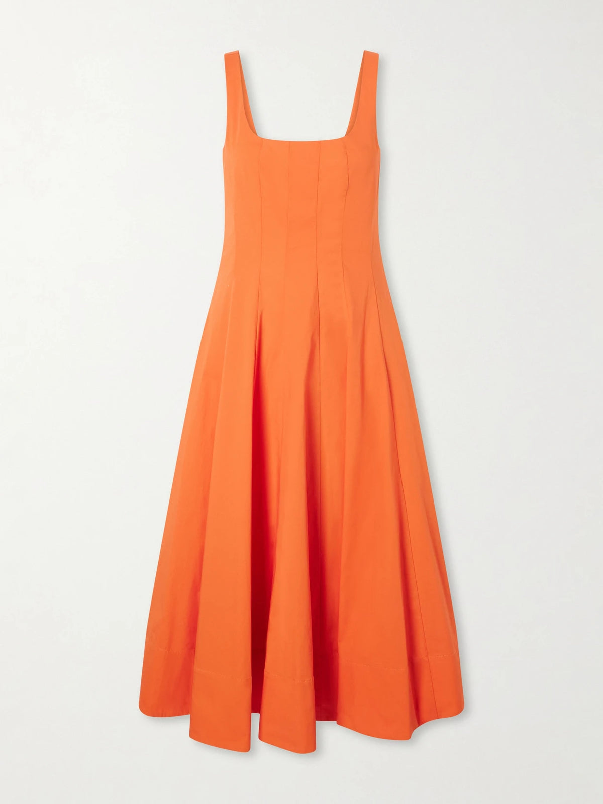 Wells Pleated Cotton-blend Poplin Midi Dress