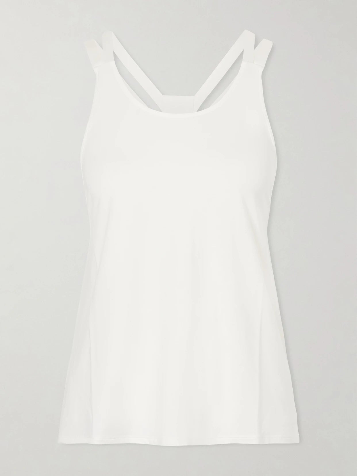 Image of a model wearing Tops. Product name - Allyson Embroidered Stretch Jersey Tank Top in White colour by brand - Eres