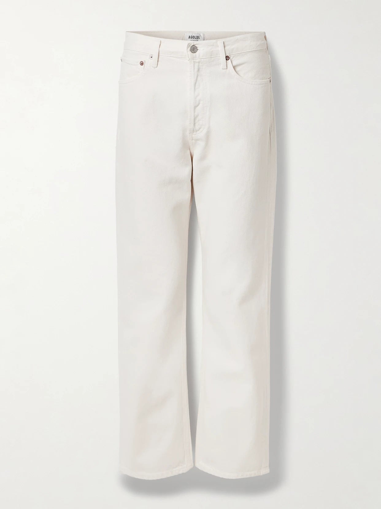 Image of Jeans. Product name - '90s Mid-rise Straight-leg Jeans in White colour by brand - AGOLDE