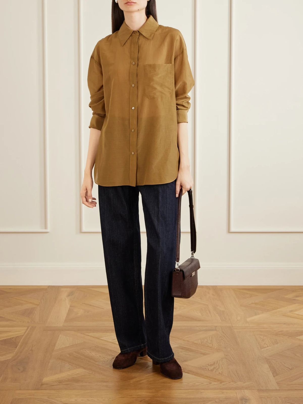 Image of Flats. Product name - Soft Touch 30 Suede Loafers in Chocolate colour by brand - Herbert Levine