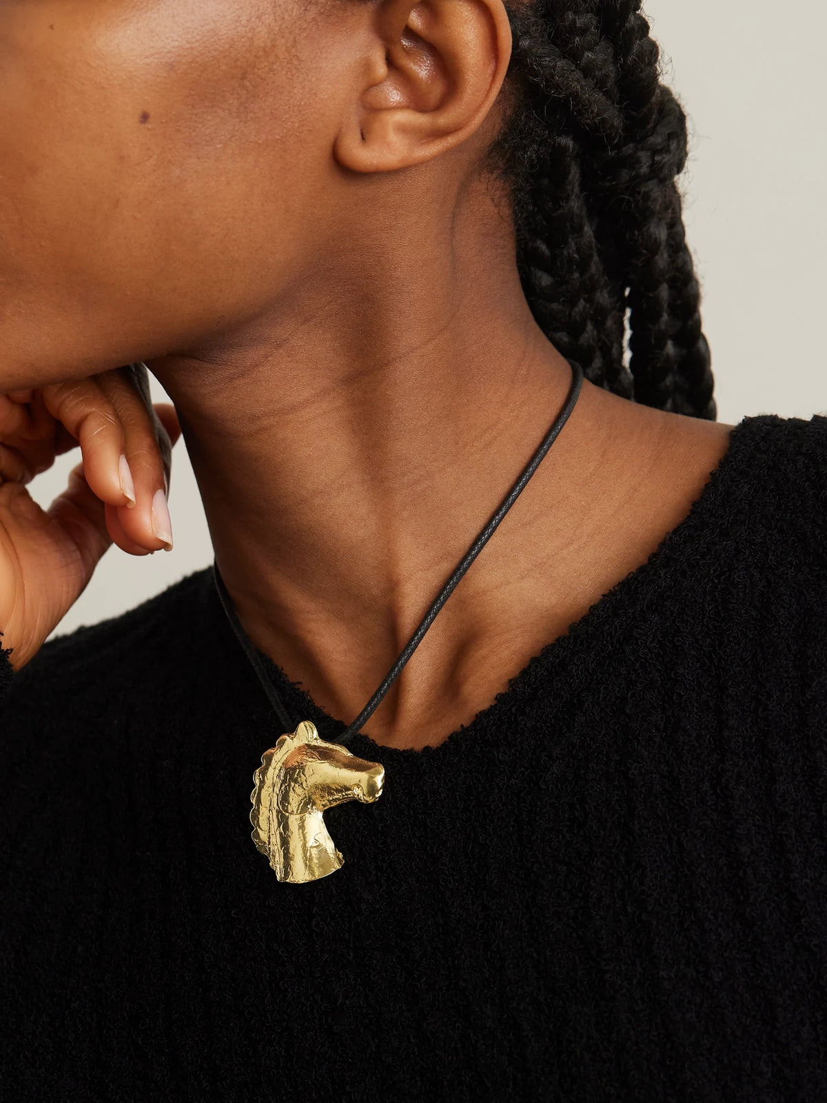 Image of Necklaces. Product name - Aethon Gold-plated And Cord Necklace in Multi colour by brand - YSSO