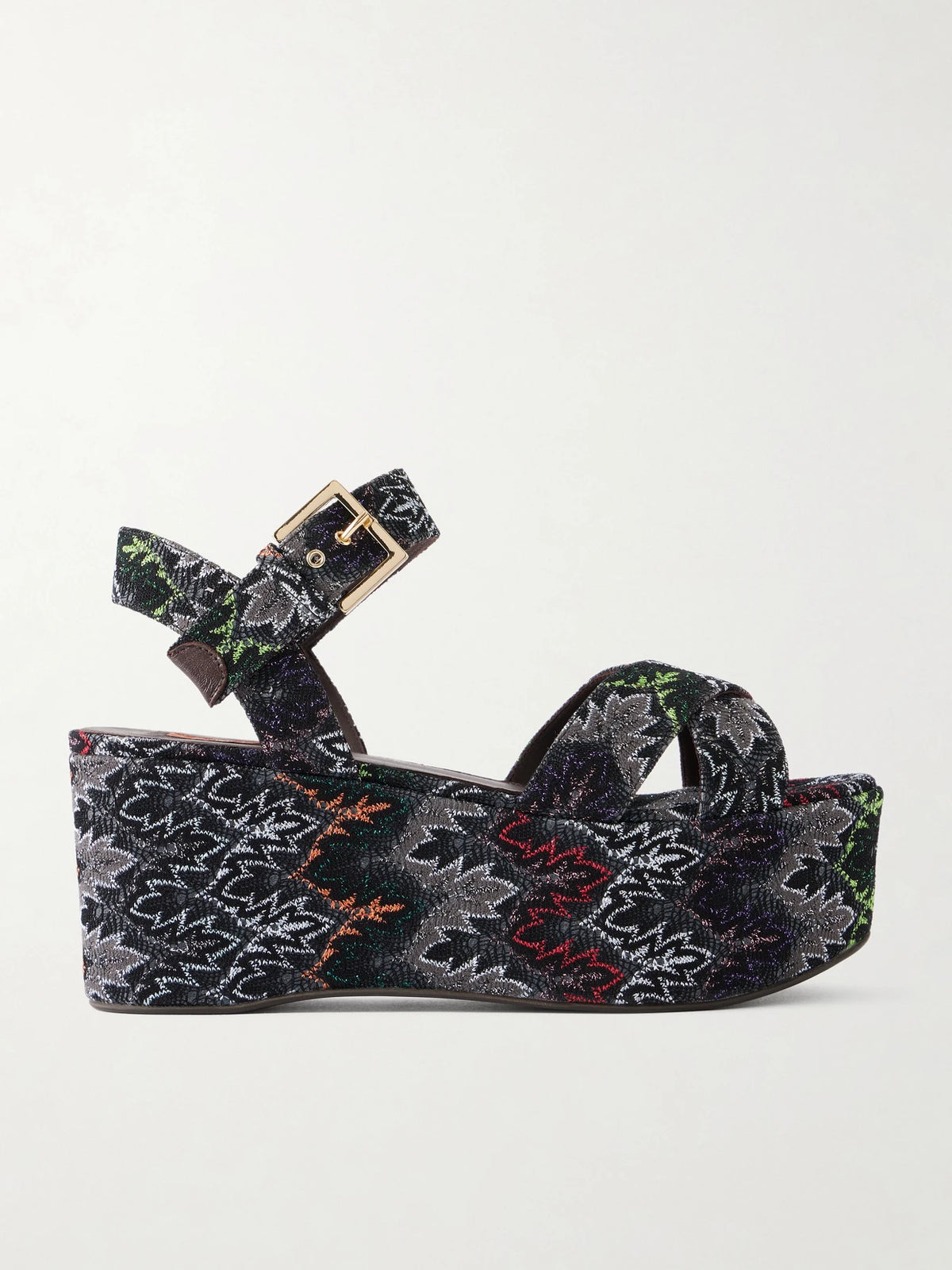 Julia Striped Woven Platform Sandals