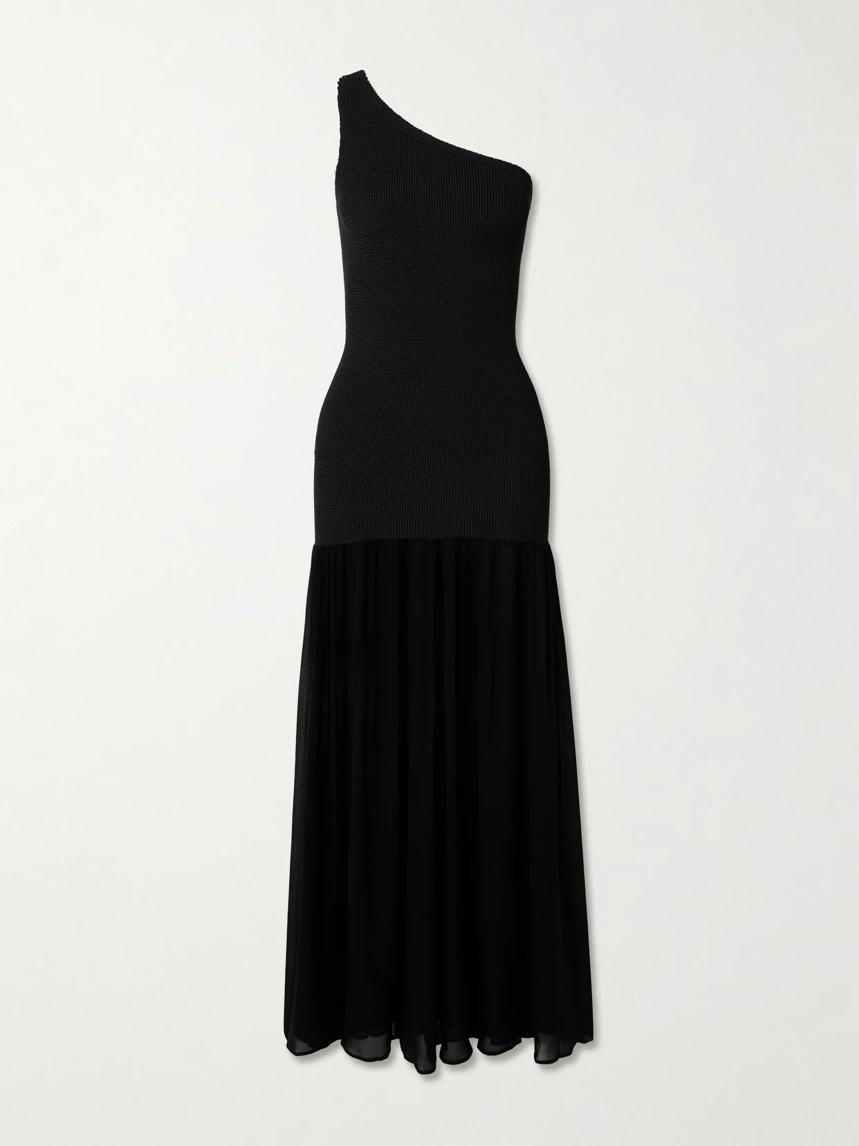 Nancy Hybrid One-shoulder Original Crinkle And Chiffon Cover-up