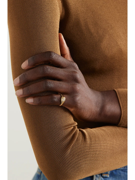 Image of Rings. Product name - 18-karat Gold Pinky Ring in Multi colour by brand - David Yurman