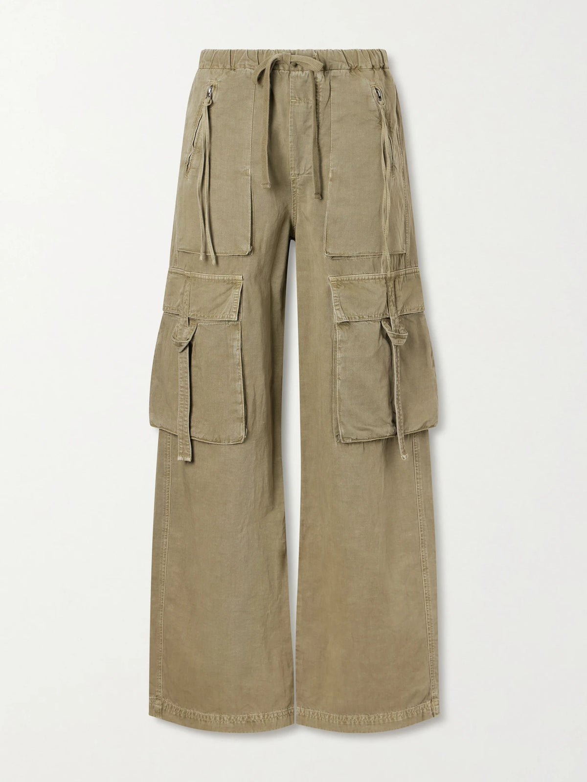Andira Cotton And Linen Wide-leg Cargo Pants
