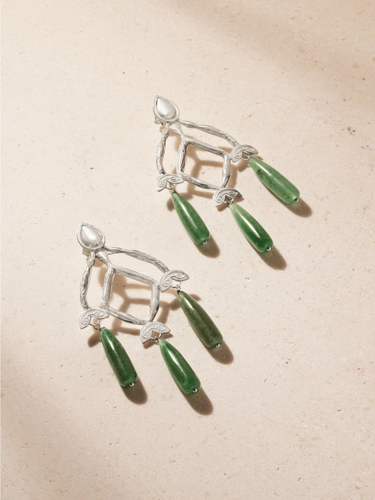 Juju Vera Sienna Sterling Silver Jade Earrings