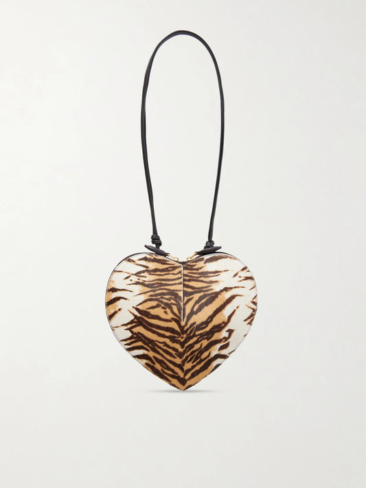 Le Coeur Animal-print Leather-trimmed Calf Hair Shoulder Bag
